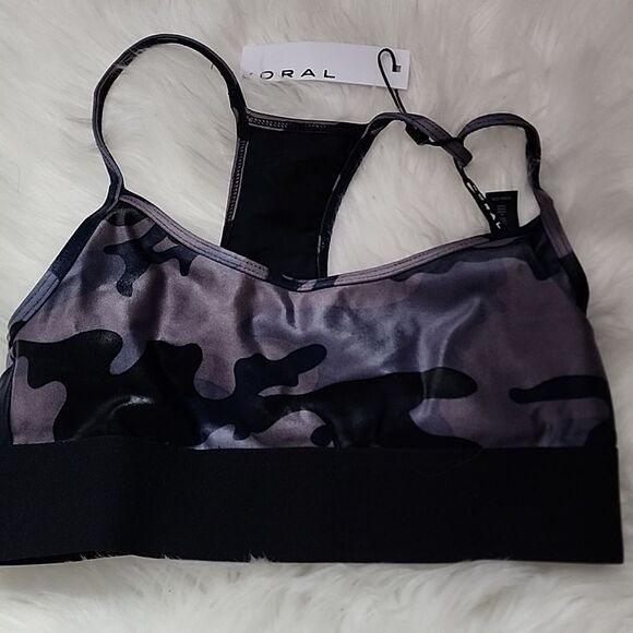 NWT Koral Sweeper Sports Bra Purple Camo Size Small - Picture 1 of 6